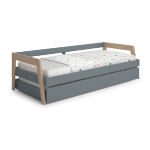 Cama doble juvenil Misty Haze Verde Salvia - Oak Soft