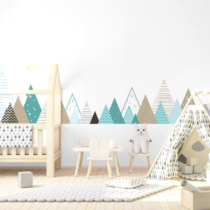 Stickers muraux enfants - Décoration chambre bébé - Autocollant Sticker mural géant enfant montagnes scandinaves JIHAKA