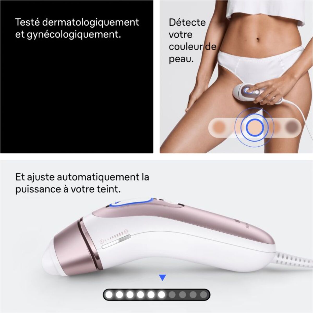 Epilateur lumière pulsée BRAUN IPL PL7211 Skin i-expert, 2 têtes, 1 rasoir Gillette Venus, 1 pochette