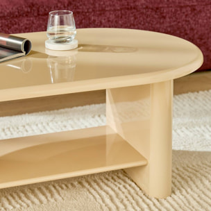 Table basse Douglas ovale 60x110cm beige