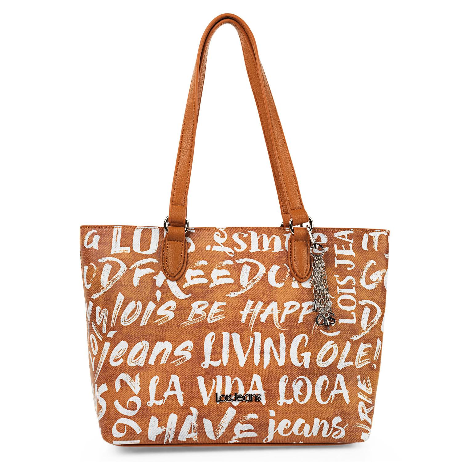 Bolso Shopper-Tote Lois Words Camel