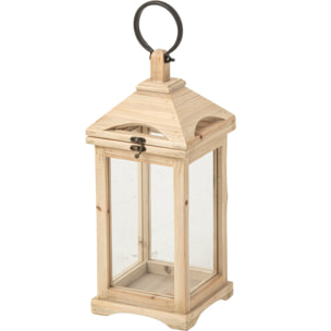 J-Line Lanterne Chamonix - bois de sapin - naturel - small