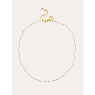 Collana Dots Enamel Bianco Acciao Placcato Oro