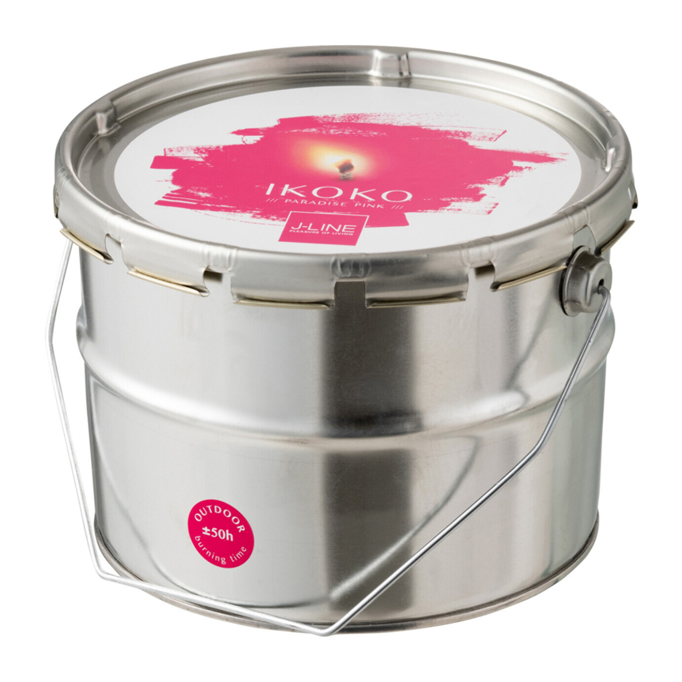 J-Line bougie Exterieure Pot De Peinture - métal - rose - small - 50H