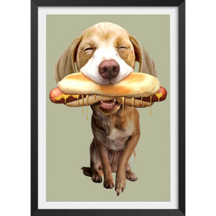 Affiche enfant hot Affiche + cadre en bois - Noir