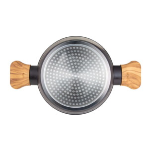 cacerola con tapa en aluminio forjado antiadherente