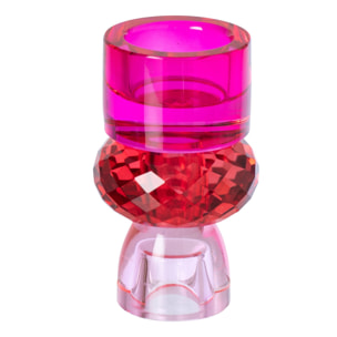 J-Line bougeoir - verre - rouge Noël/fuchsia - small