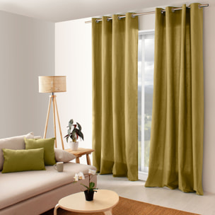 Rideau coloré en pur coton 8 œillets - Bronze