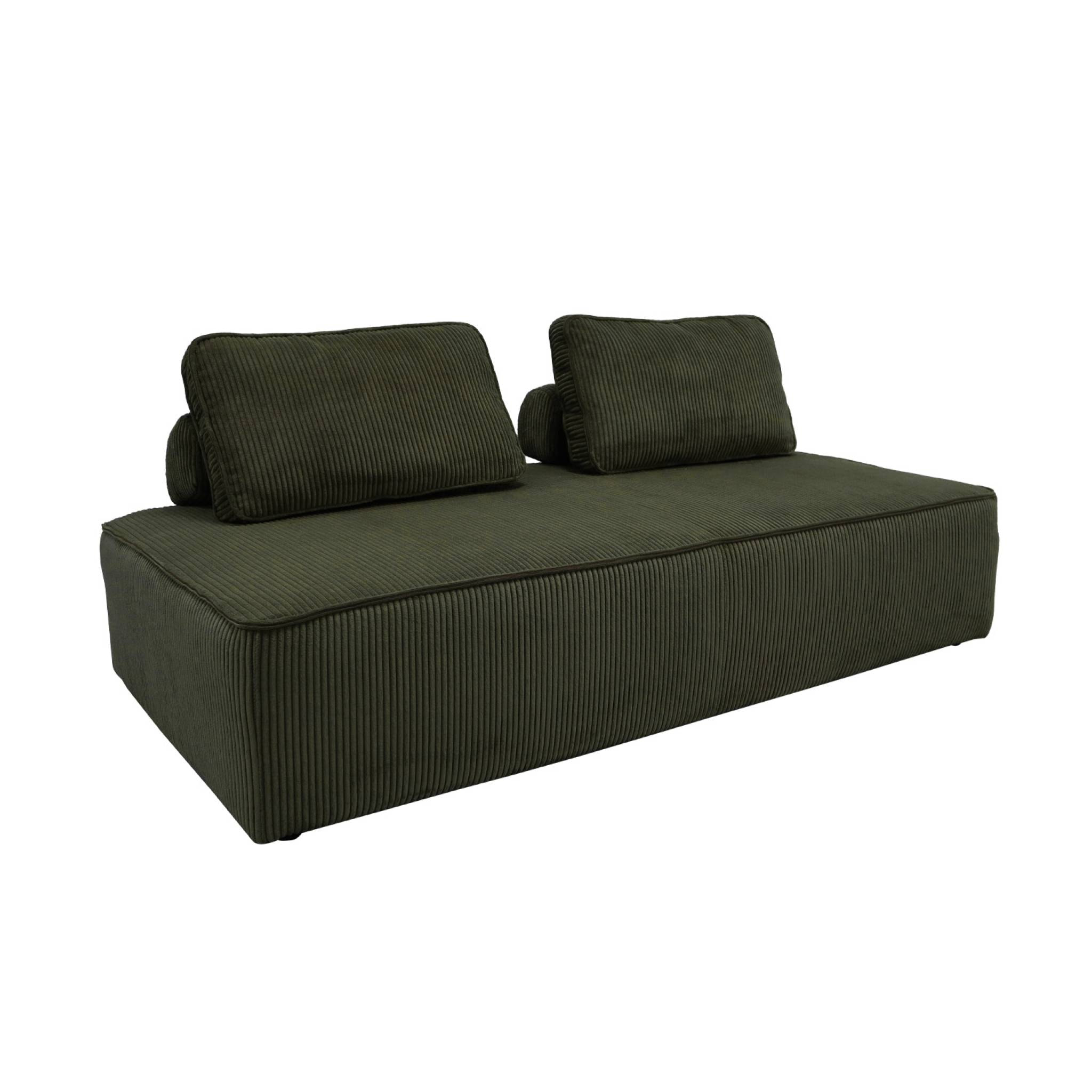 Chauffeuse 2 places pour canapé modulable velours côtelé vert foncé