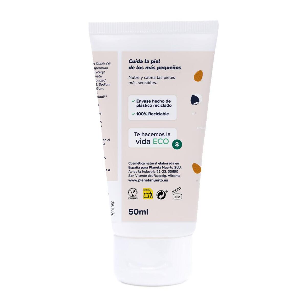 PLANETA HUERTO | Crema Facial Bebé Almendras Dulces y Karité 50 ml - Hidratación Natural y Protección Suave