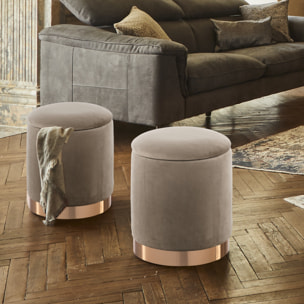 Tomasucci Pouf imbottito contenitore DIDO TAUPE