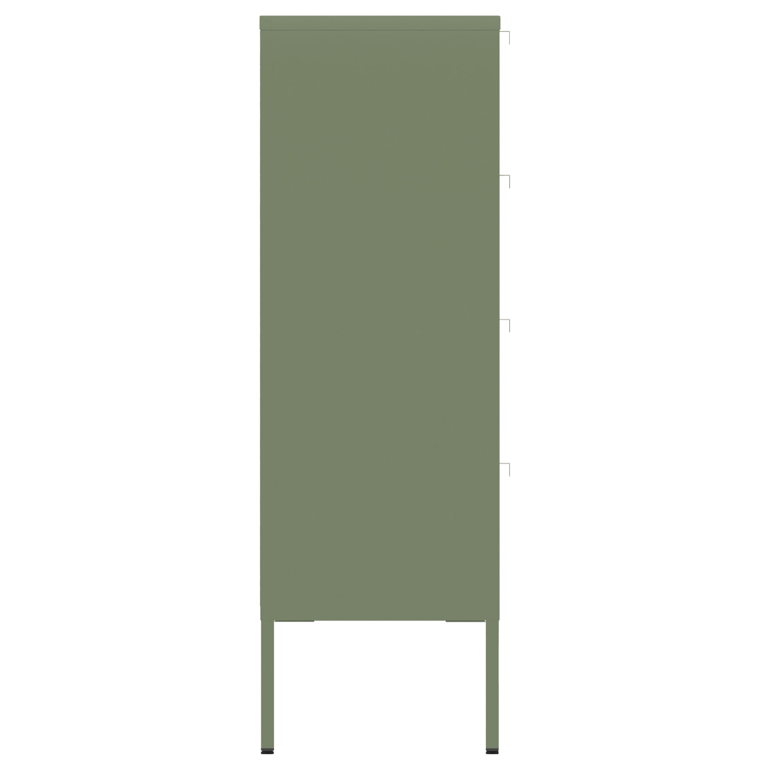 Meuble à chaussures 4 portes en métal vert kaki EMMA