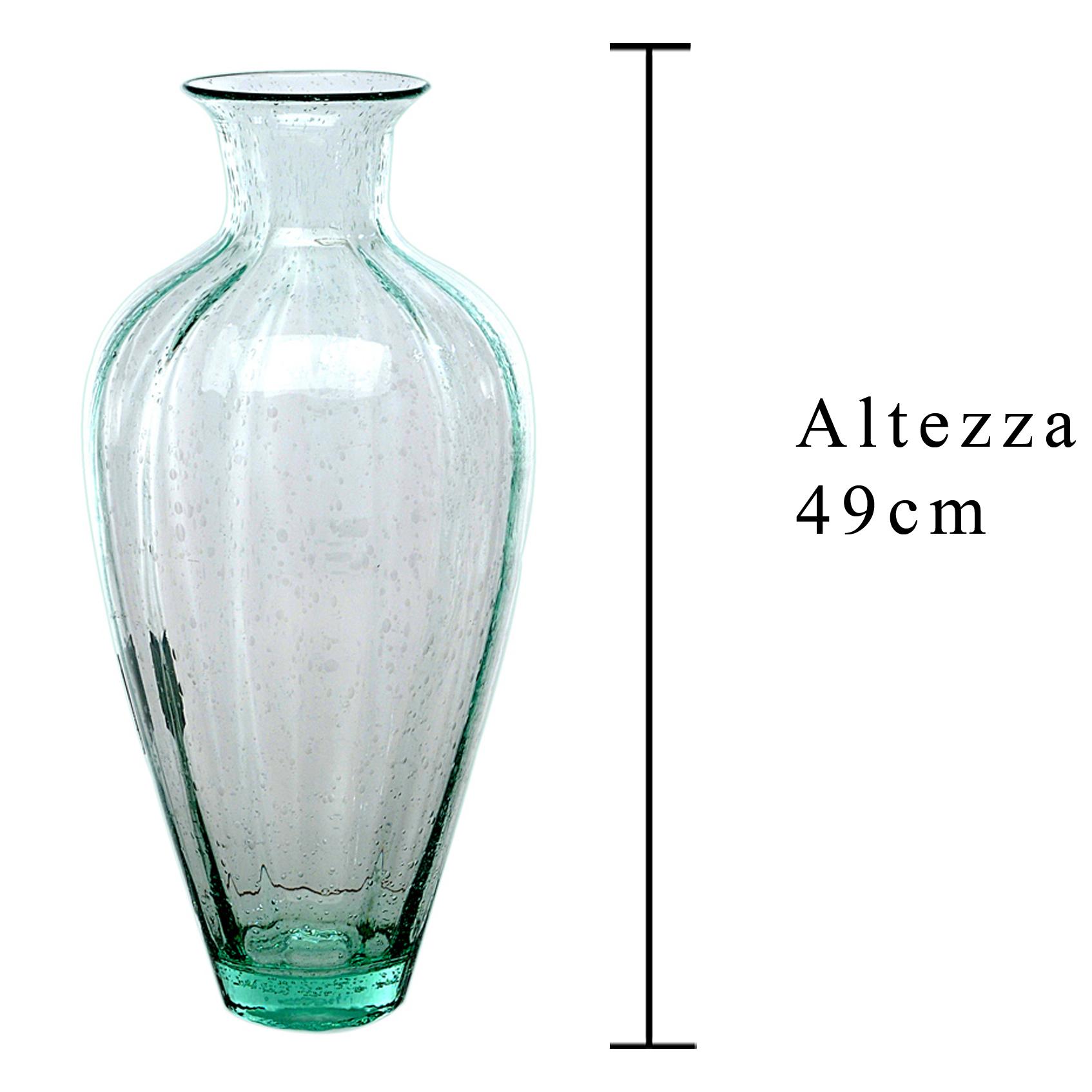 Vaso Bubble. Altezza 49 Cm - Pezzi 1 - 23X49X23cm - Colore: Verde - Bianchi Dino - Vasi E Cont. Vetro, Alzate