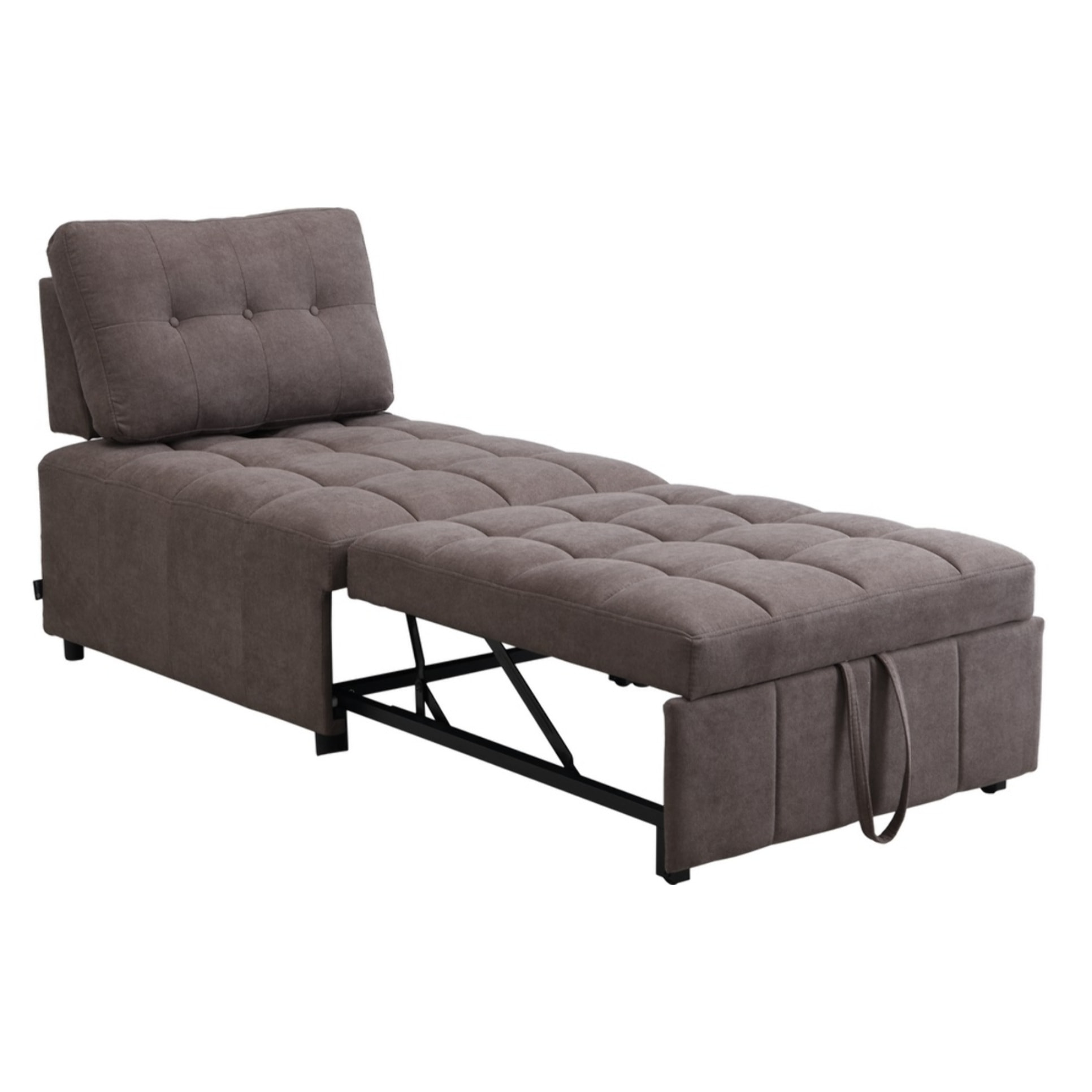 Poltrona letto singolo salvaspazio in tessuto marrone - Orleans