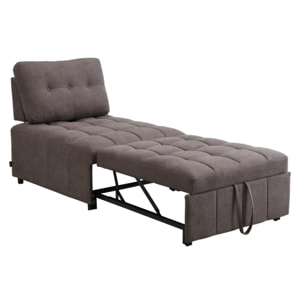 Poltrona letto singolo salvaspazio in tessuto marrone - Orleans