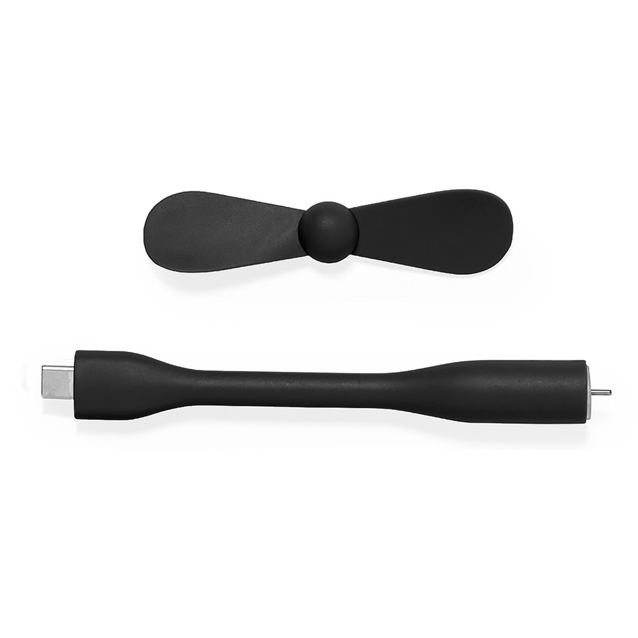Ventilatore flessibile compatibile con USB-C, con collo orientabile per dirigere il flusso d'aria. Compatto, leggero e senza bisogno di batterie, ideale per smartphone, laptop e batterie esterne.