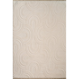 Tapis Oppo 1017 crème 200x290cm - Motif en relief - Lavable en machine