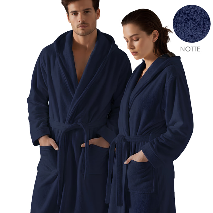 Accappatoio unisex con cappuccio e tasche