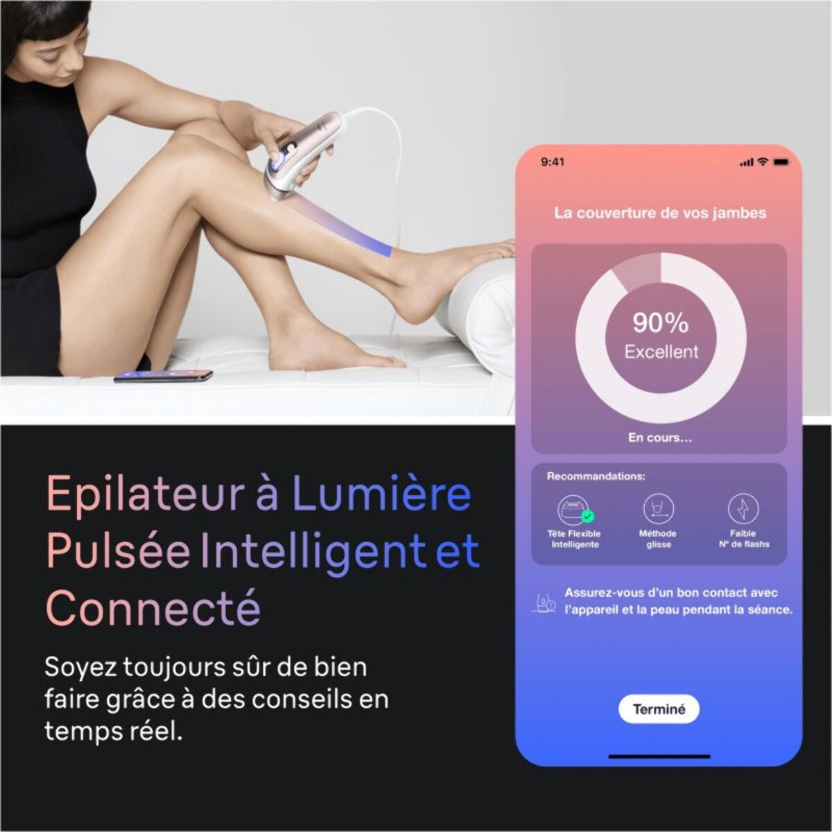 Epilateur lumière pulsée BRAUN IPL PL7211 Skin i-expert, 2 têtes, 1 rasoir Gillette Venus, 1 pochette