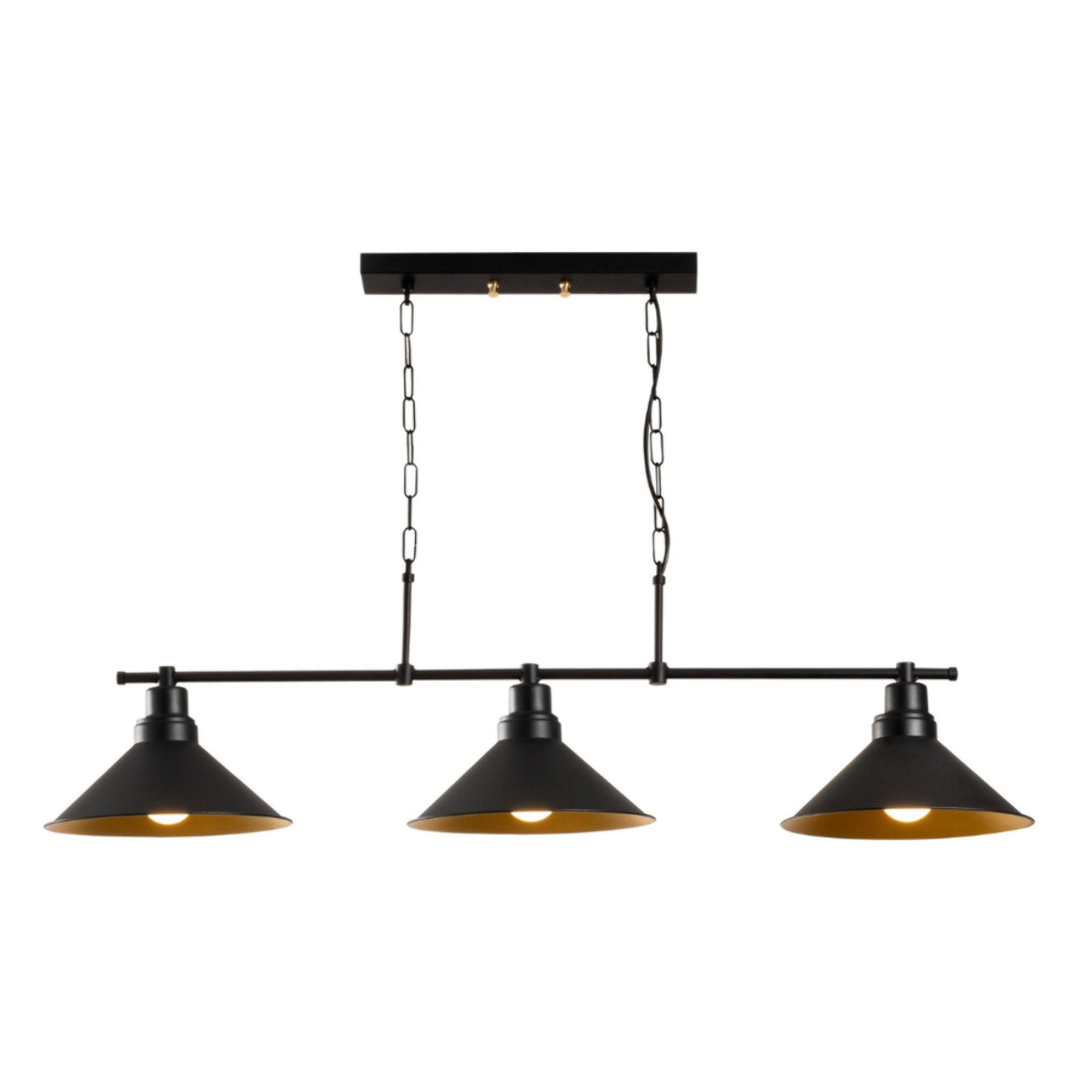 Suspension industreille noire 3 ampoules NILA