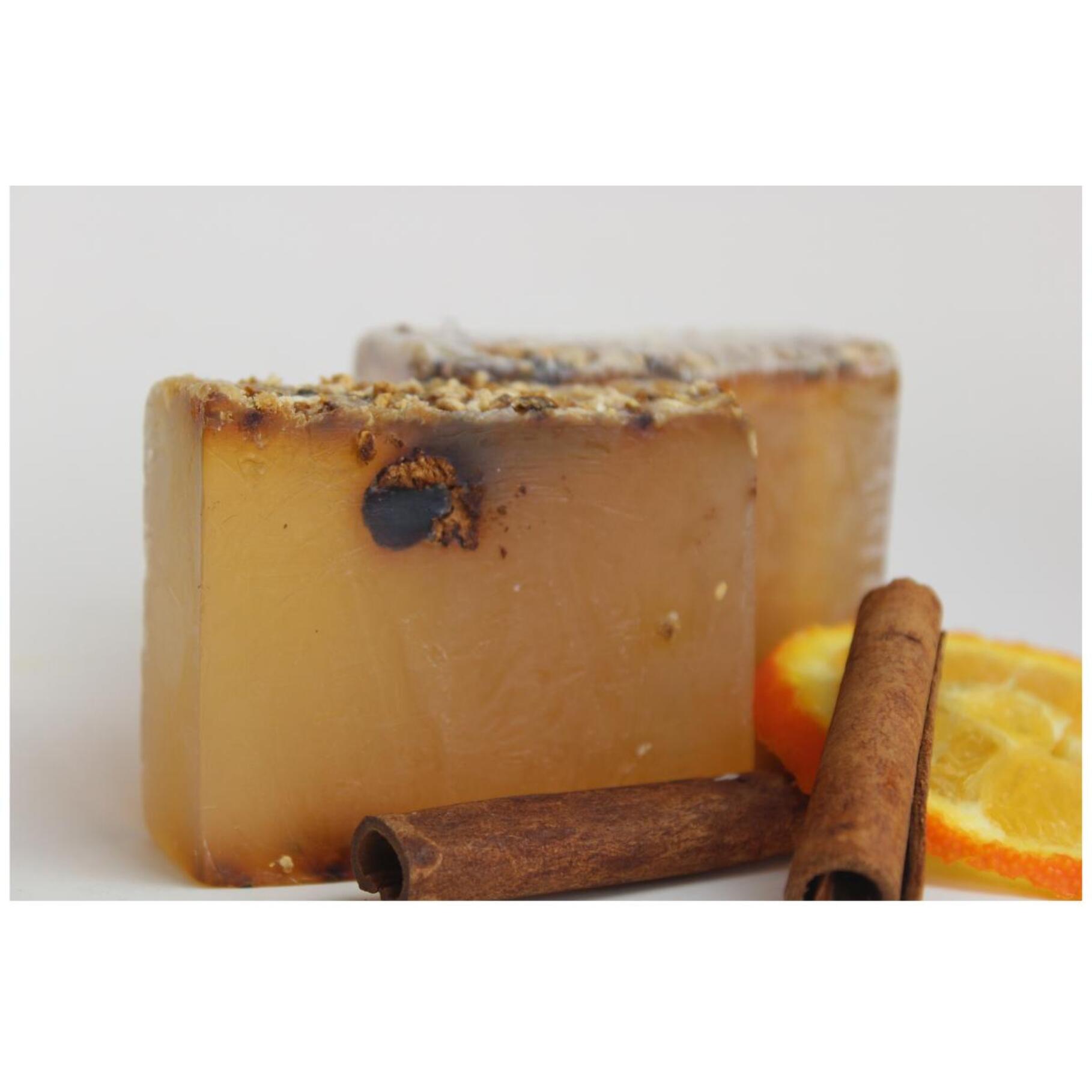PLANETA HUERTO | Jabón Natural de Glicerina con Canela y Corteza de Naranja 100 g | Revitalizante y Tonificante | Aroma Cálido