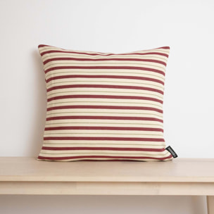 Housse de coussin jacquard 45x45 cm Rayures Cerises