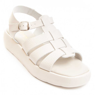 Sandalias de Plataforma - Blanco - Altura: 3 cm