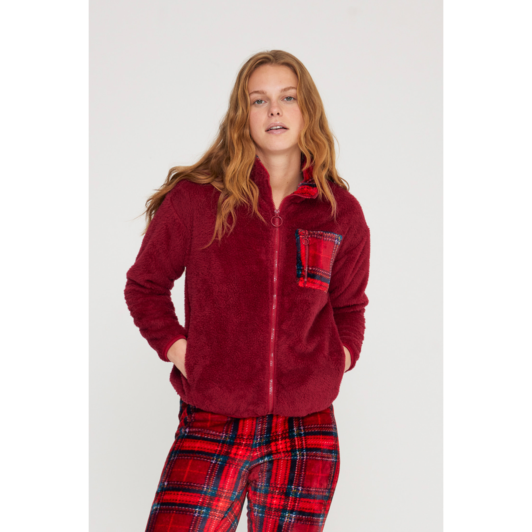 Giacca donna trish mix in eco pelliccia con zip Noidinotte