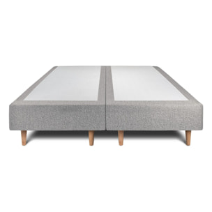 Lit avec tête de lit capitonnée bouclette et sommier tapissier Ep20