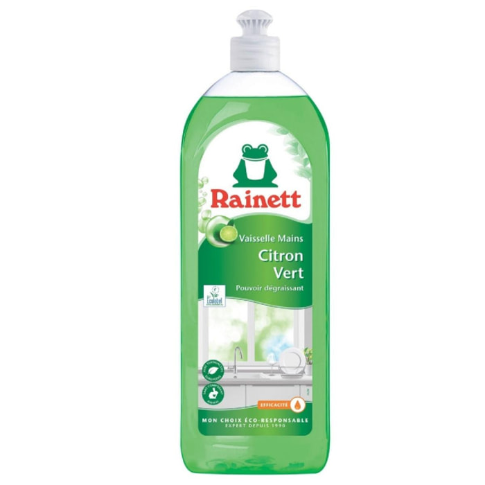 Pack de 10 - Rainett - Liquide Vaisselle Ecologique Citron Vert 750ml