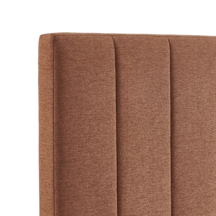 Tête de lit pour lit double 140cm revêtement tissu camel - Cole 150cm