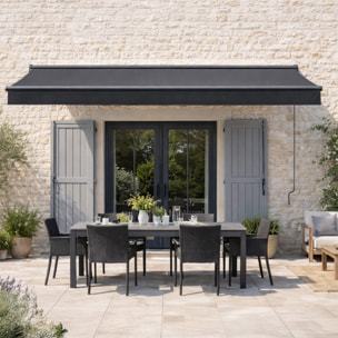 VALFENERA Store banne motorisé 2,95 x 2,5 m en aluminium avec toile gris