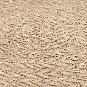 Tapis extérieur intérieur REZY aspect jute motif rond  ton sur ton