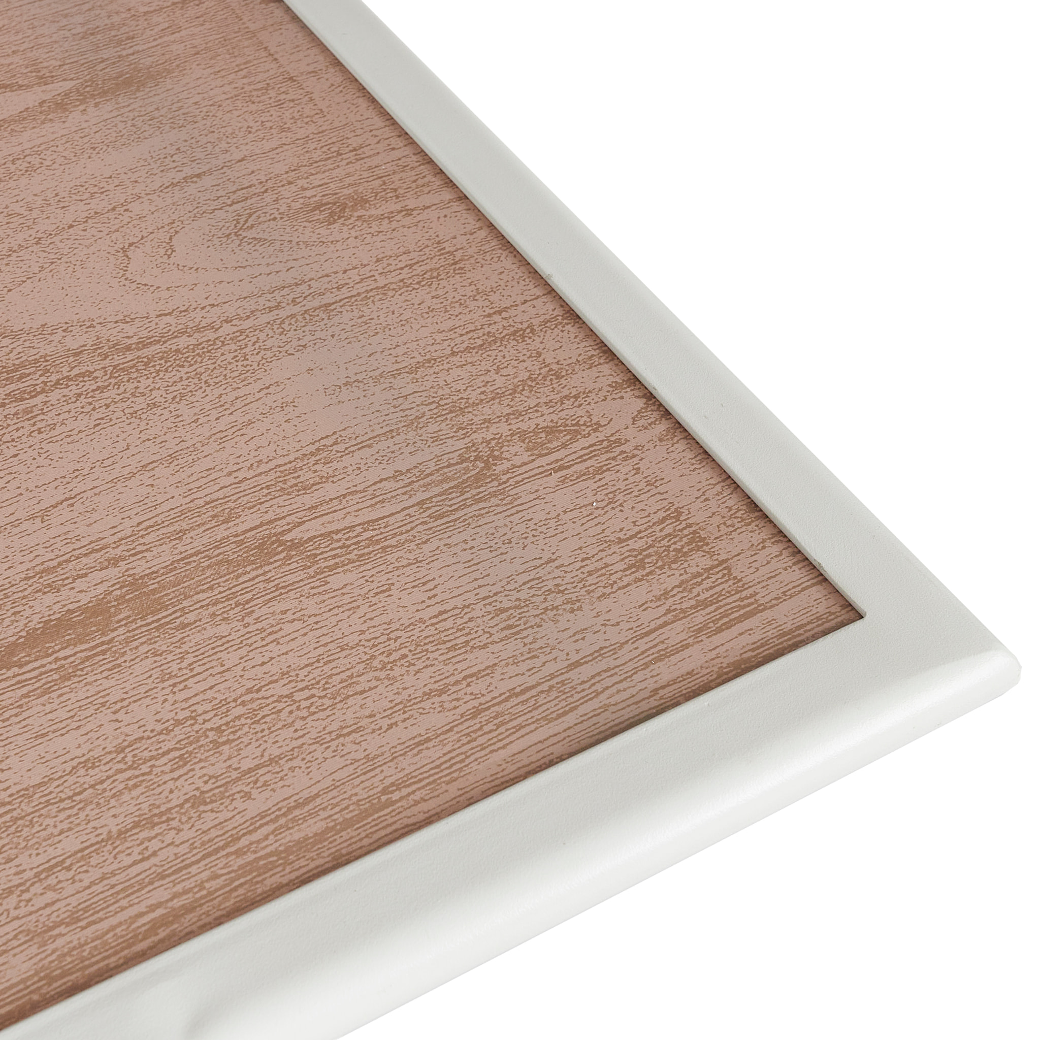 Table Metal Blanc Effet Bois Barcelone 110x70 M1
