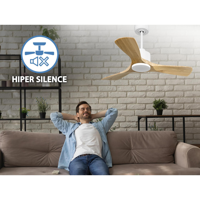 Ventilateur de plafond Réversible  Thermostat Wifi Moteur à courant continu Toits en pente Télécommande Hypersilence Mémoire