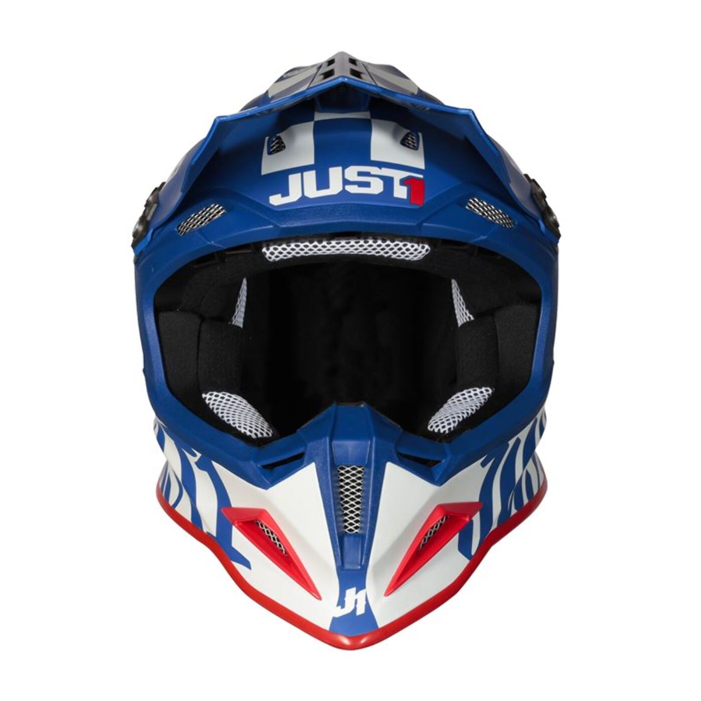 CASCO OFFROAD  J12 PRO RACER WHITE BLUE - Matt JUST1