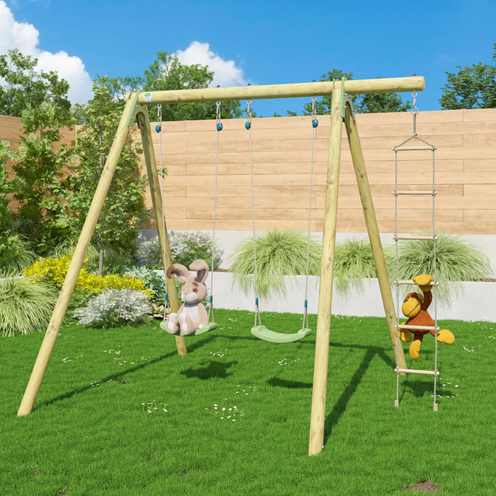 Portique bois 2,30 m Artix TIRIDOU 2 - 3 enfants