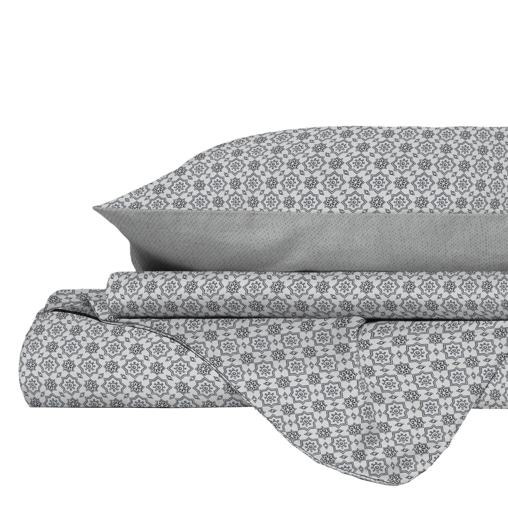 PARURE COPRIPIUMINO PRINTED COLORS, 100% Cotone, Made in Italy - FLOYD FUMO
