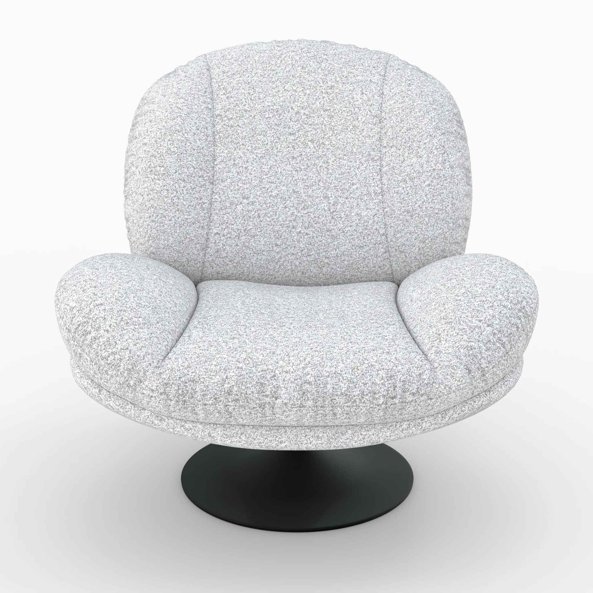 Fauteuil pivotant en tissu bouclé gris chiné - Ricci