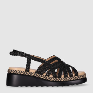 Sandalias de Piel - Negro - Tacón: 5 cm