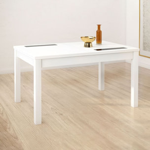 Mesa de comedor extensible Nuka Blanco