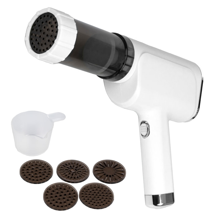 Maquina para hacer pasta con 40W, 200gr de capacidad y 5 moldes diferentes.