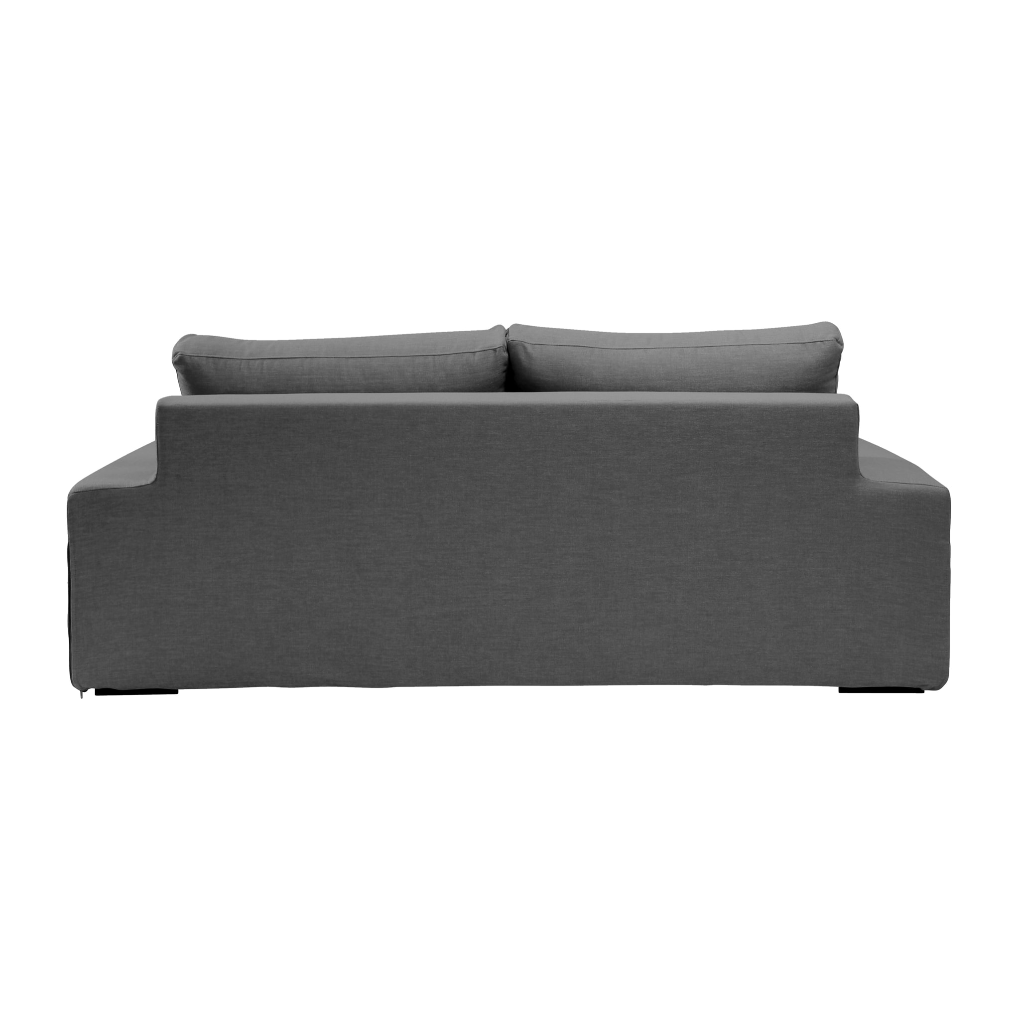 Canapé 3 pl DEULE 193 cm fixe tissu Tradition Anthracite - 100% déhoussable - Fabriqué en France