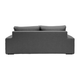 Canapé 3 pl DEULE 193 cm fixe tissu Tradition Anthracite - 100% déhoussable - Fabriqué en France