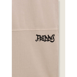 Pantaloni cargo wide leg in felpa con tasconi