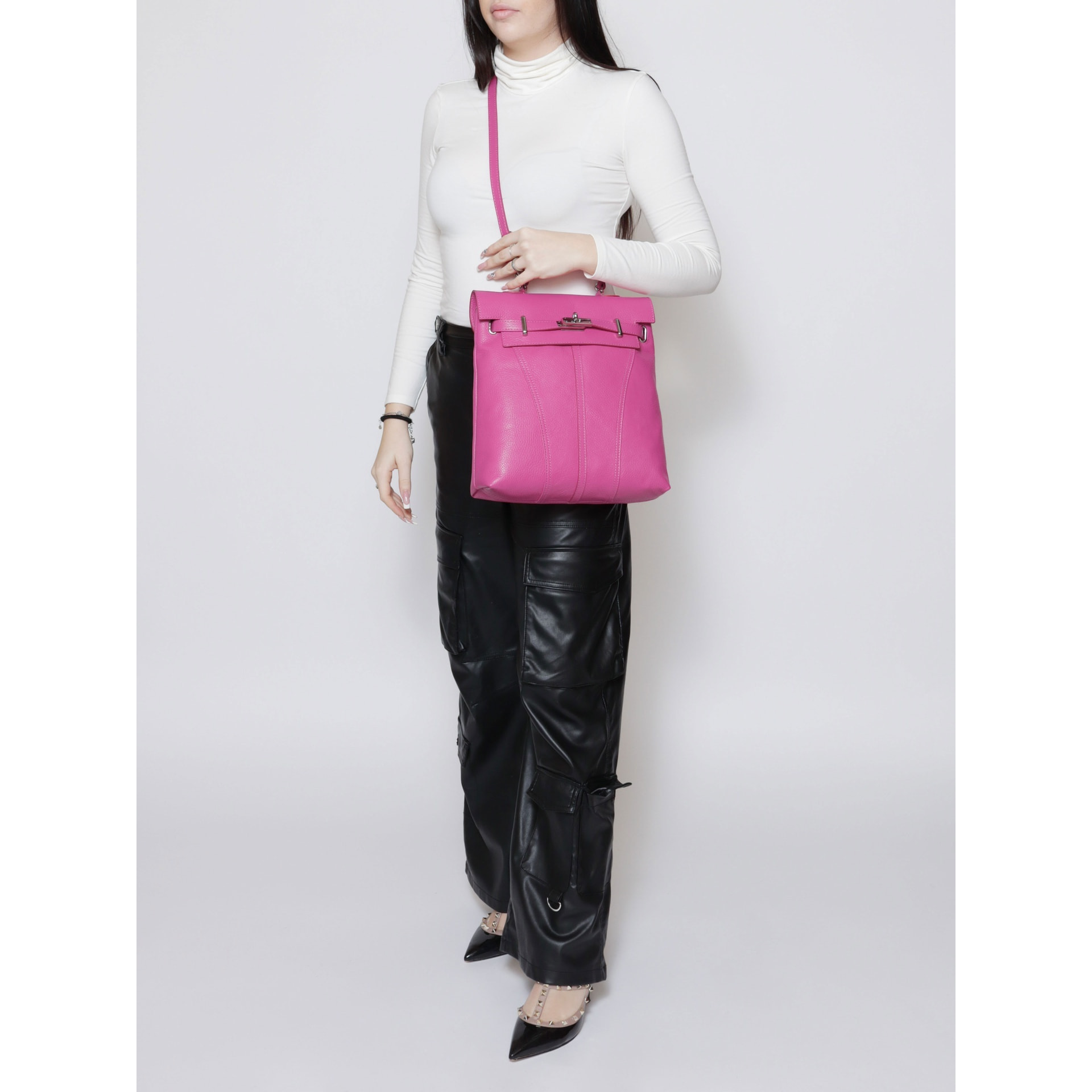 Borsa a mano da donna - Modello False - Vera pelle - 29.0 x 29.0 x 8.0 cm