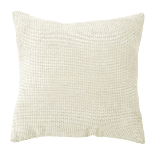 Coussin décoratif en velours chenillé - Ecru