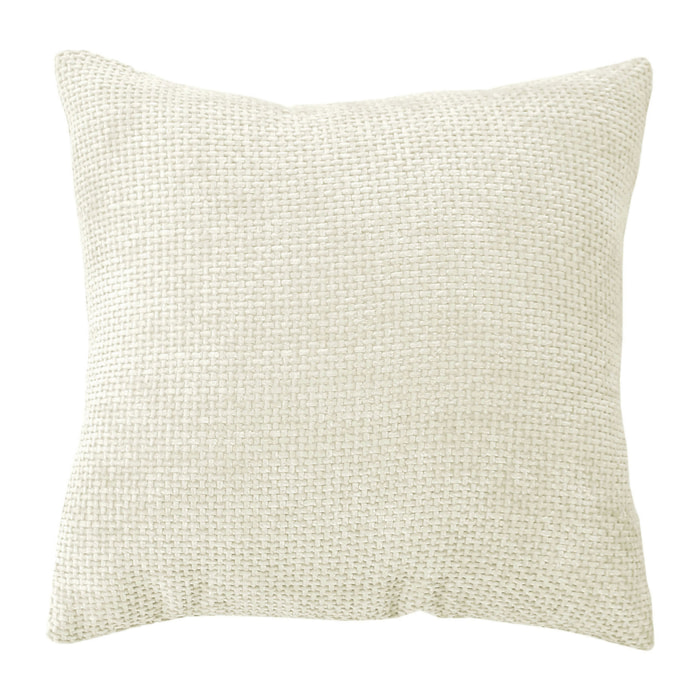 Coussin décoratif en velours chenillé - Ecru