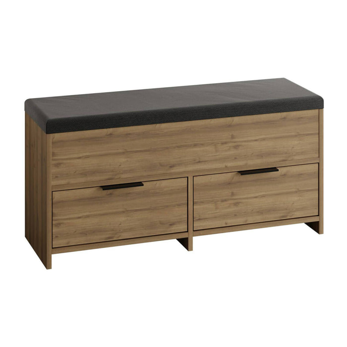 Scarpiera Tapah, Mobile portascarpe, Armadio da ingresso multiuso, Mobiletto per calzature, 106x34 h50 cm, Quercia