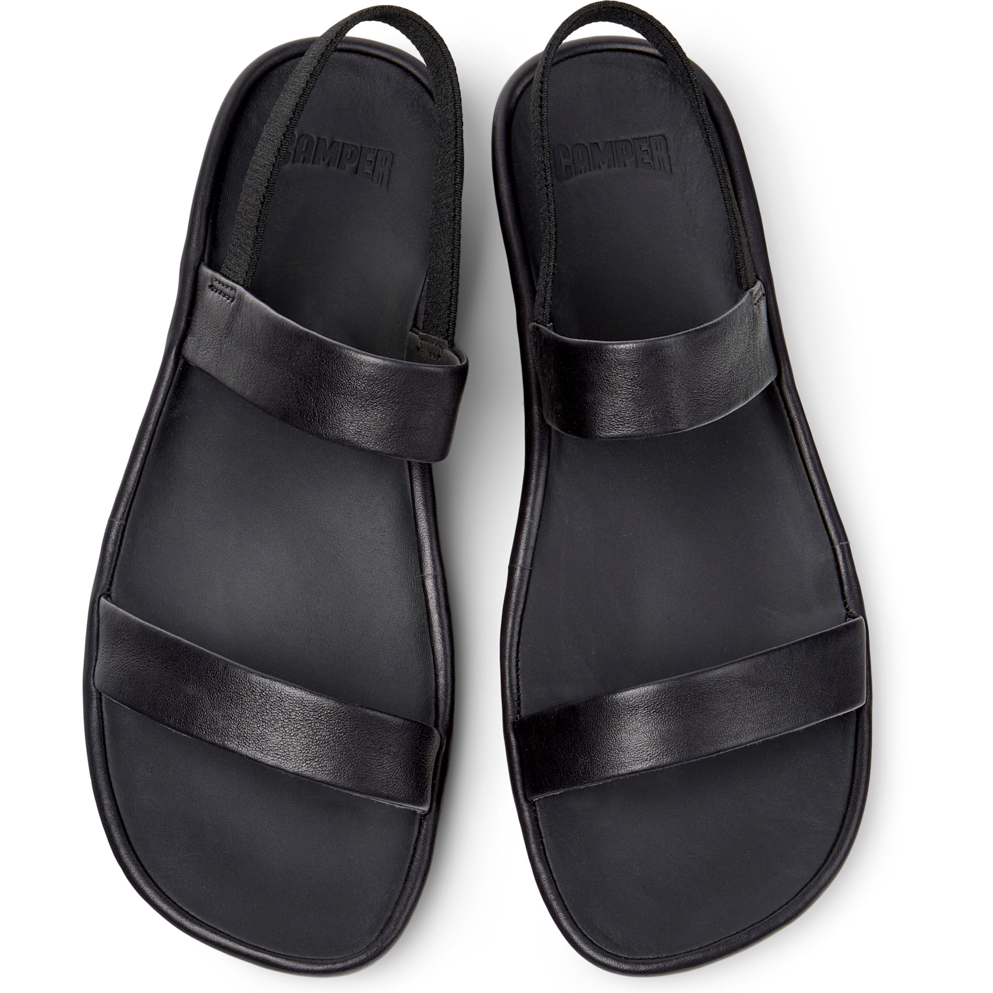 Sandalias - CAMPER Right Isla - Negro - Cuero liso